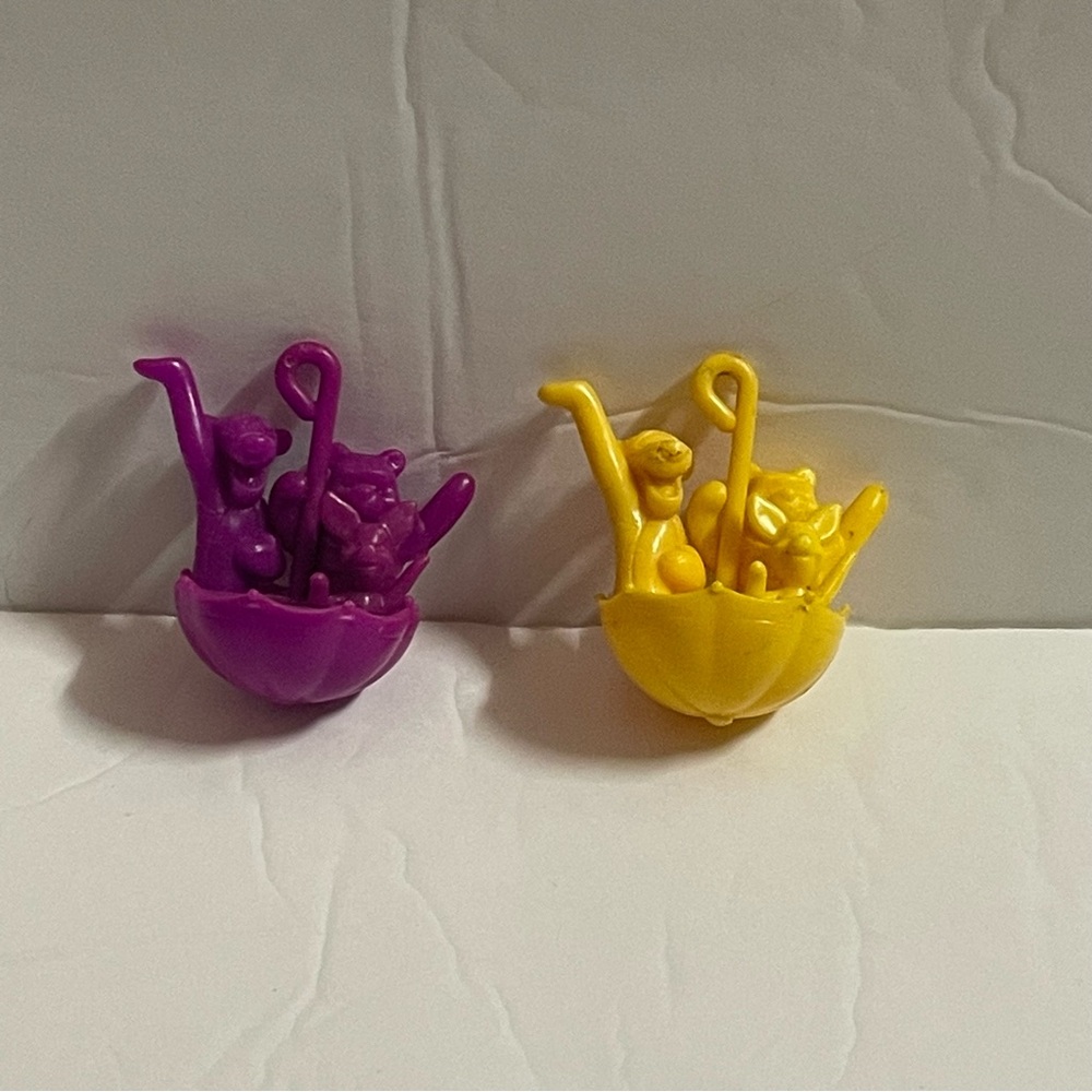 Vintage Purple and Yellow Winnie The Pooh Plastic Key Chains